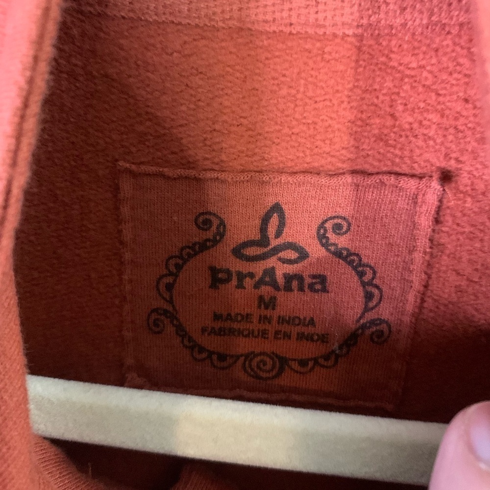 Women’s PrAna 100% cotton burnt orange button up jacket with turtle neck - Picture 2 of 6